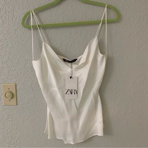 Zara Satin White Blouse